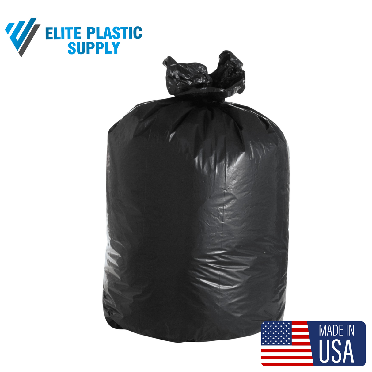 50-55 Gallon Black Trash Bags - 1.5 Mil - 100/Case