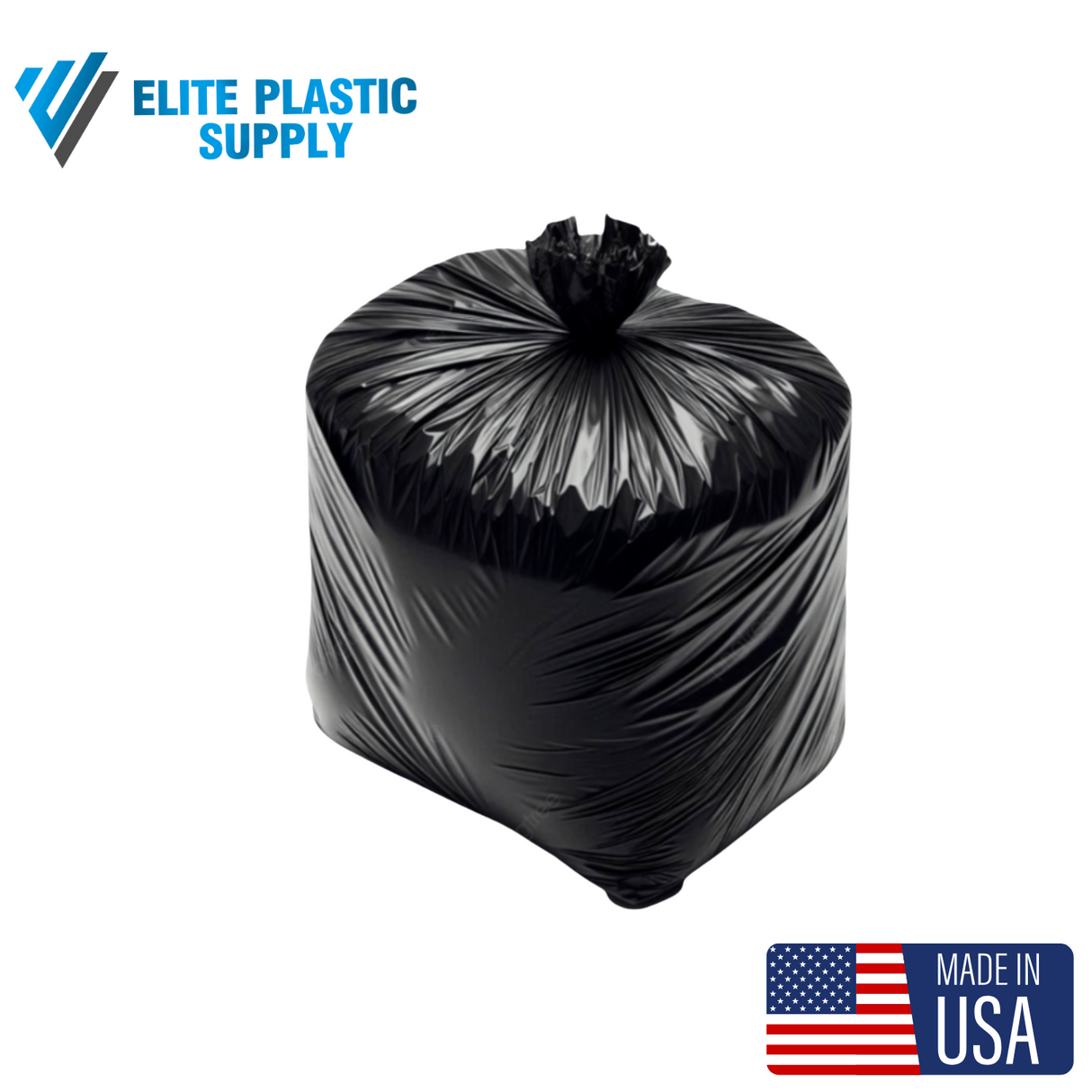 40-45 Gallon Black Trash Bags - 1.2 Mil - 195/Case